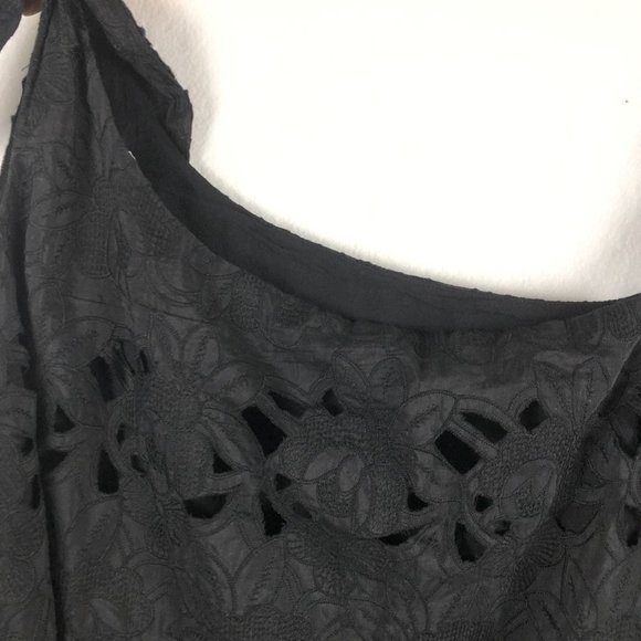 Line + Dot NWT Women's Small Black Floral Lace One Shoulder Asymmetrical Top - Picture 3 of 8